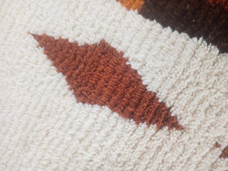 Handmade traditional natural wool rug size 140 x 260 cm