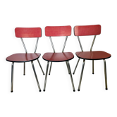 Set of 3 vintage chairs from the 60s/70s, in formica