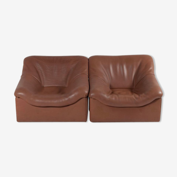 Ensemble fauteuils De Sede 1970 cuir
