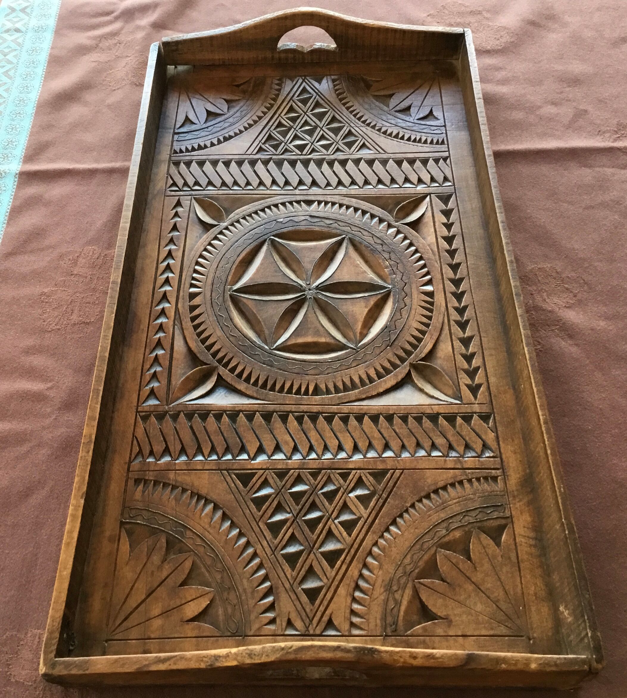 Old wood service tray