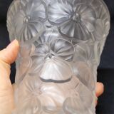 Josef Inwald Barolac Glassware Floral Vase Molded Pressed Frosted Art Glass