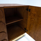 Contemporary Italian Sideboard in Wood and Brass