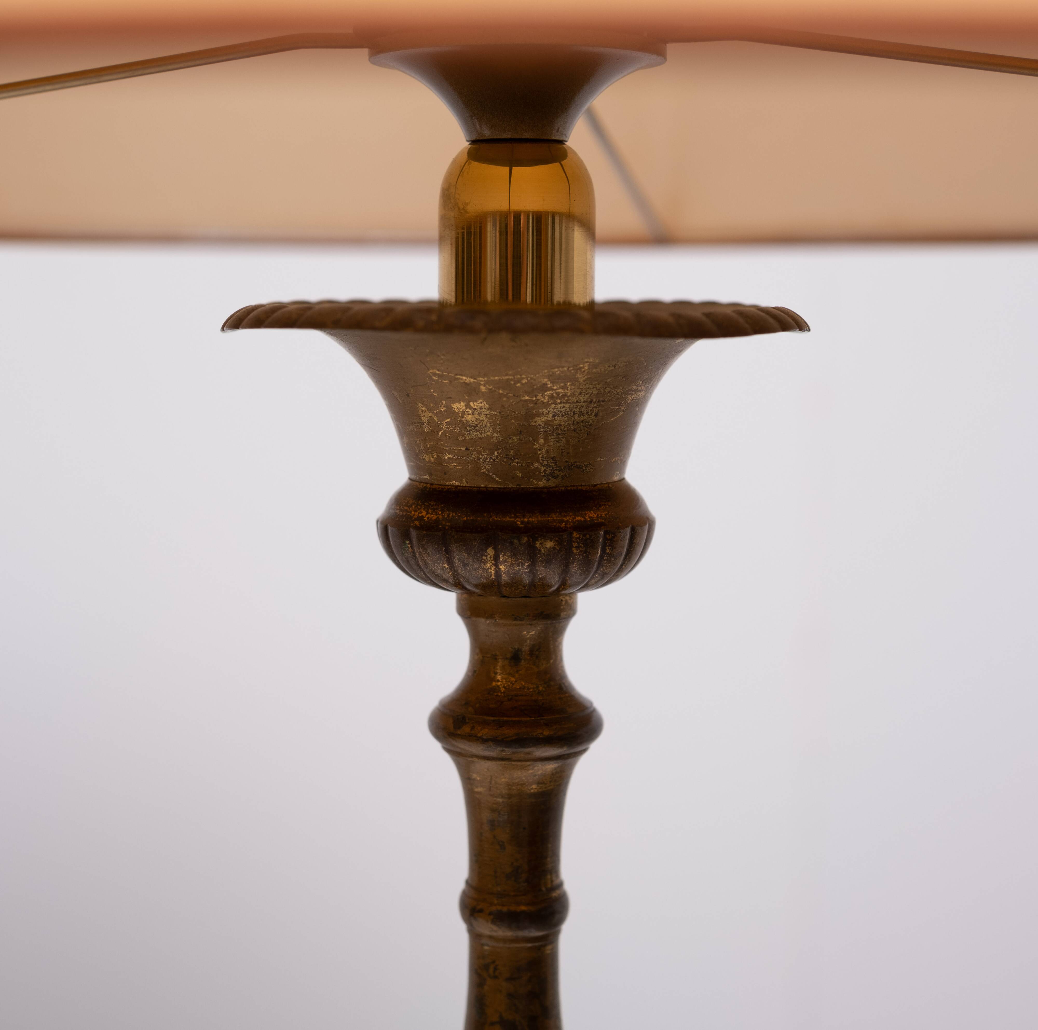 Gilded Bronze table lamps with shades France 1880s