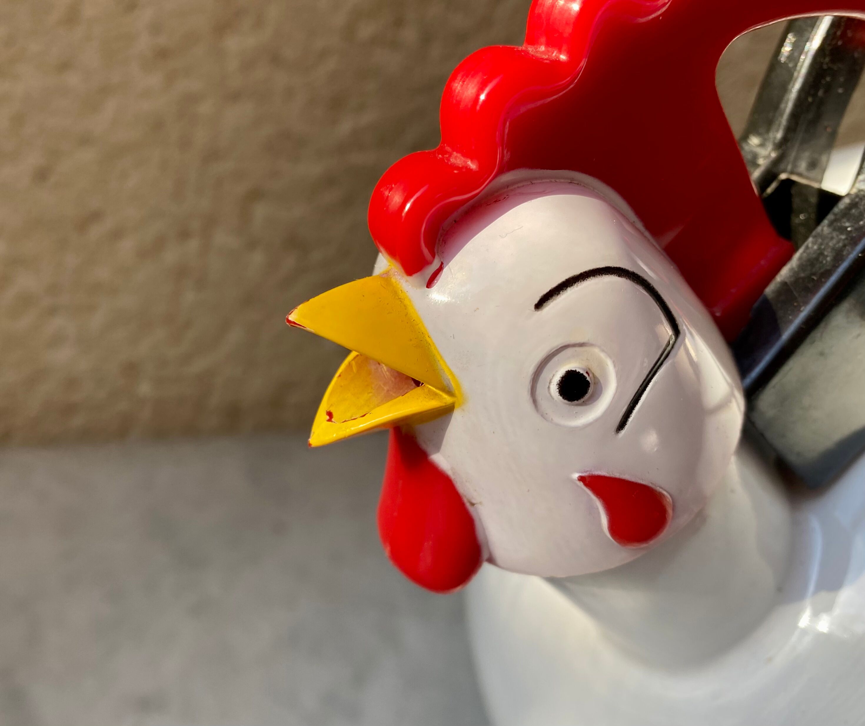 Kettle sheet metal enamel vintage 80s kamenstein decorations rooster