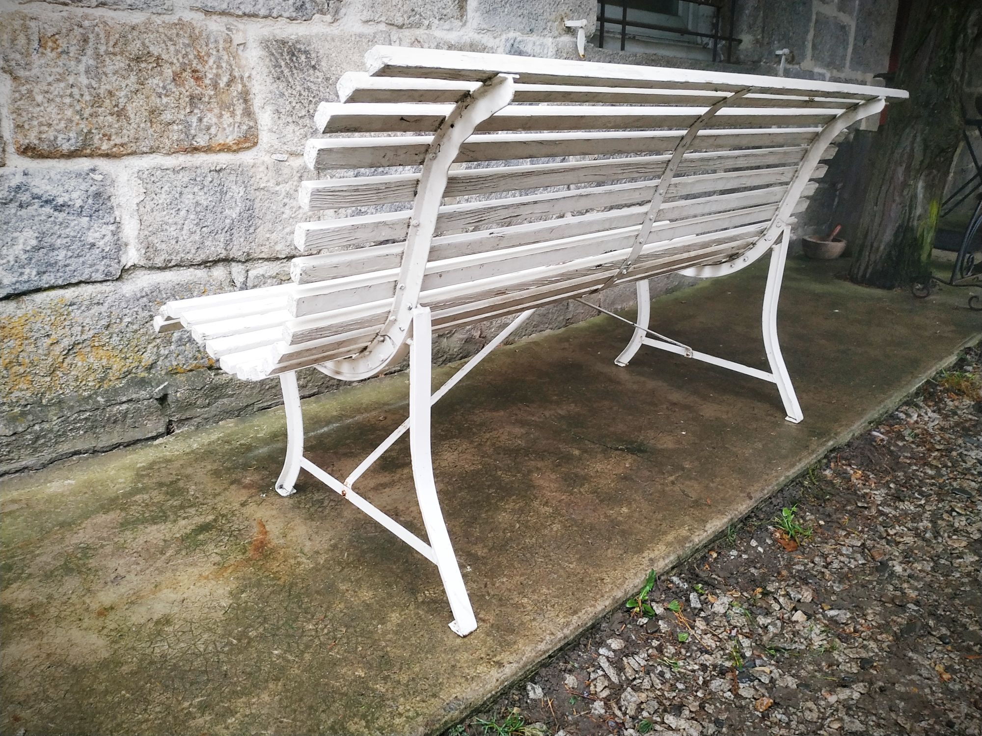 Vintage slatted garden bench
