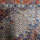 1940s handmade wool medallion rug, ivory and navy, 212 × 312 cm