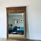 Gilded and beveled pier mirror 88x58cm