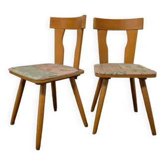 Paire de chaises bistrot scandinave des années 50-60