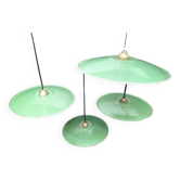 Enameled sheet metal pendant lights