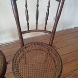 Old curved wooden bistro chairs