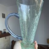 Pichet en verre craquelé - bicolore vintage