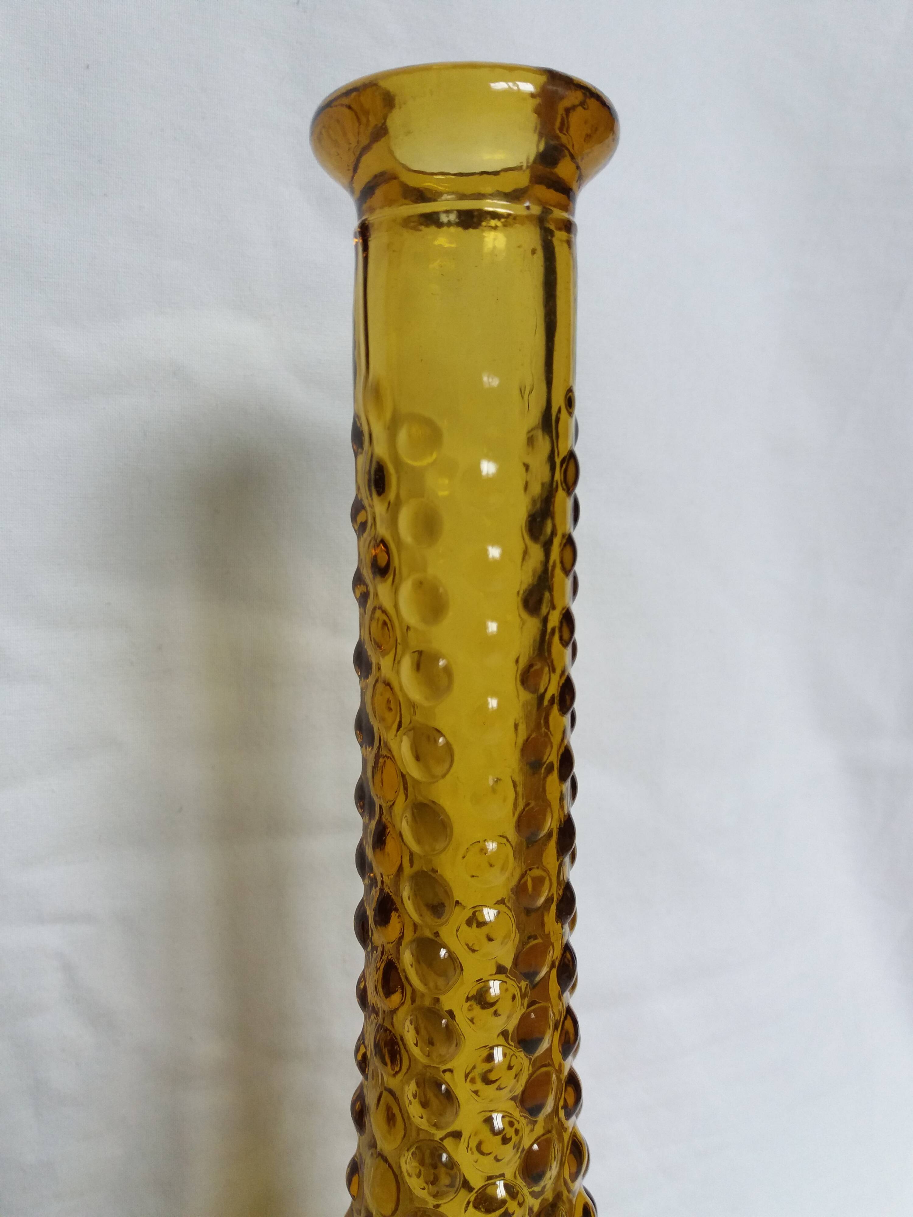 Carafe Empoli Italy Genie bottle in amber glass