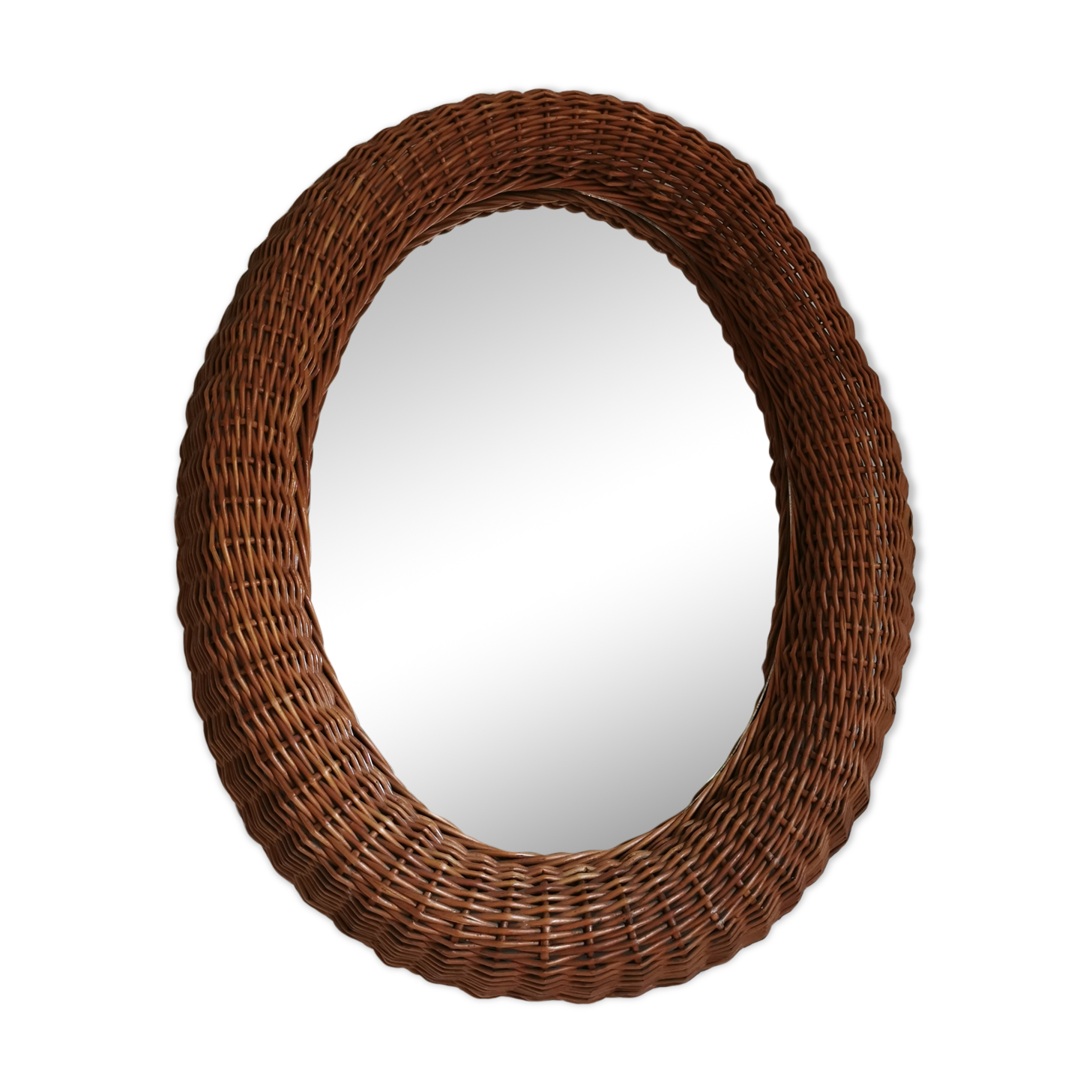 Vintage wicker mirror 55x70cm