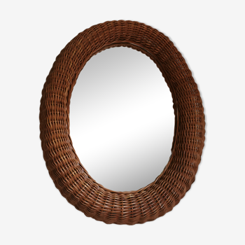 Vintage wicker mirror 55x70cm