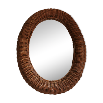 Miroir osier vintage 55x70cm