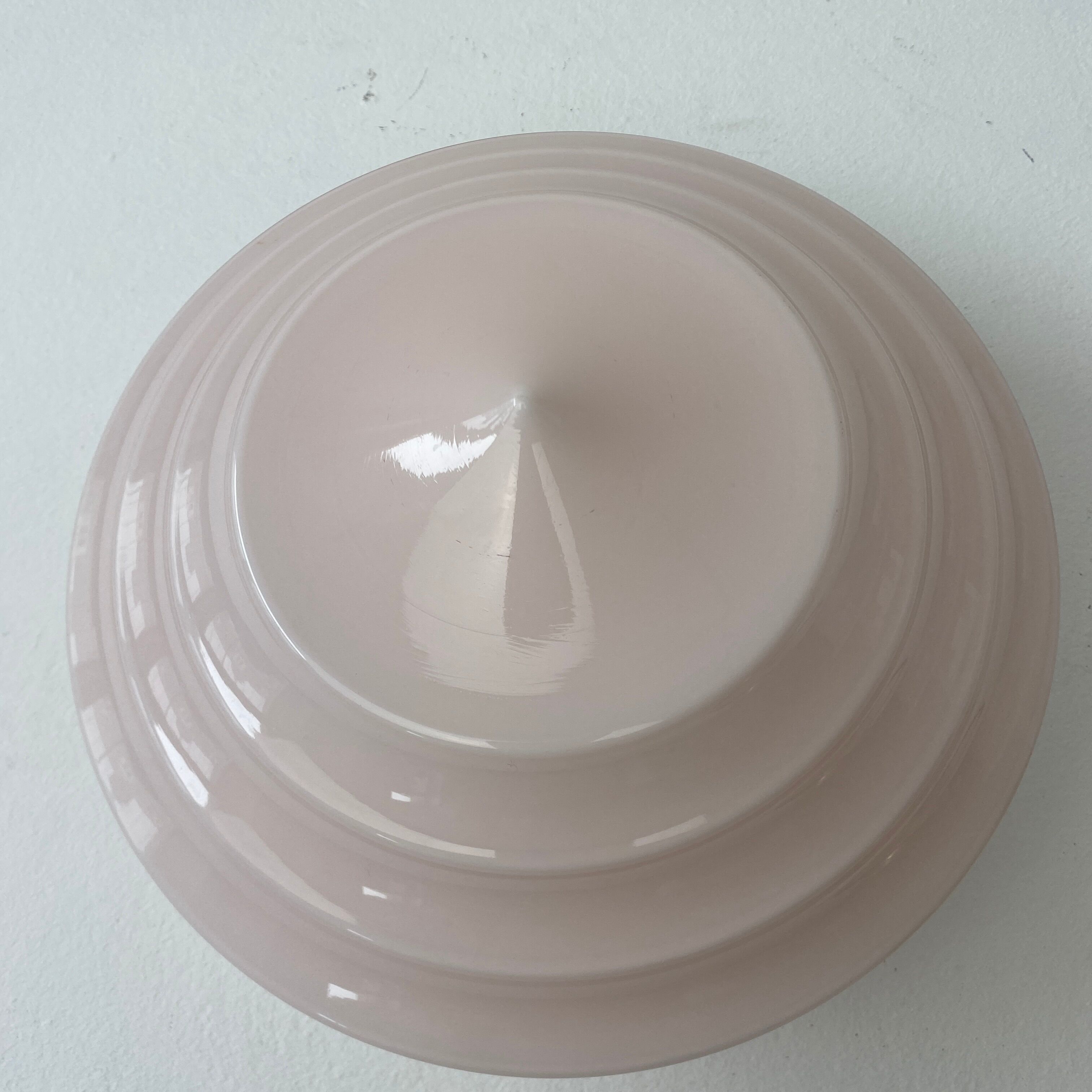 Old art-deco pendant lamp in pink opaline