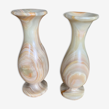 Pair of jade soliflores