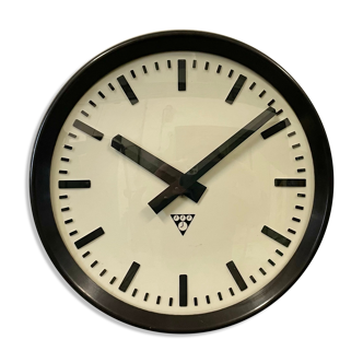 Industrial Bakelite Factory Wall Clock from Pragotron, 1960s