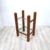 Custom made solid wood and glass hifi rack, 1970s