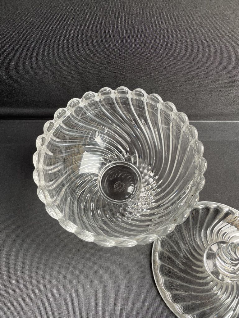 Art Deco - Crystal stamped Baccarat sugar pot