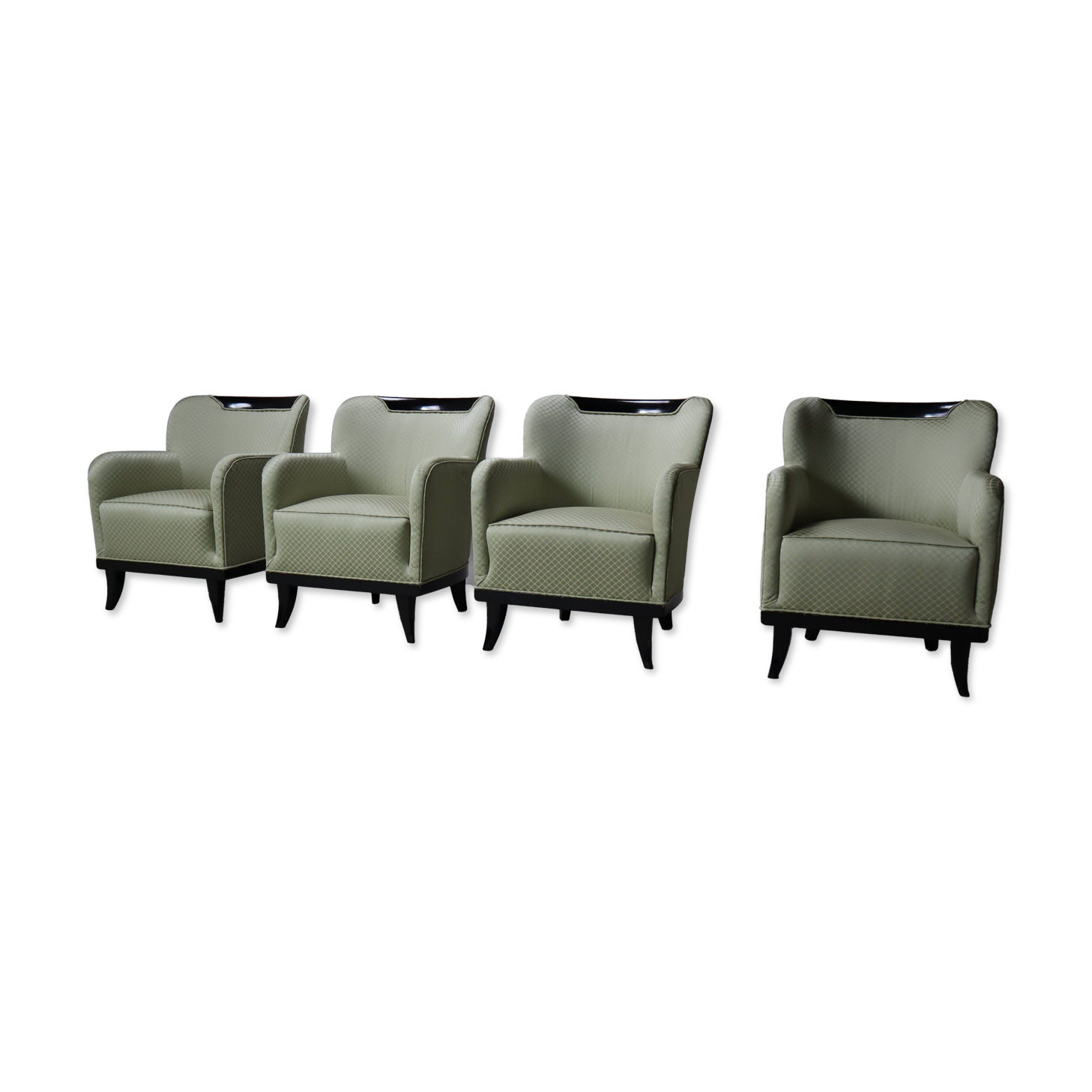 Set of four Art Deco armchairs, 1930-1950