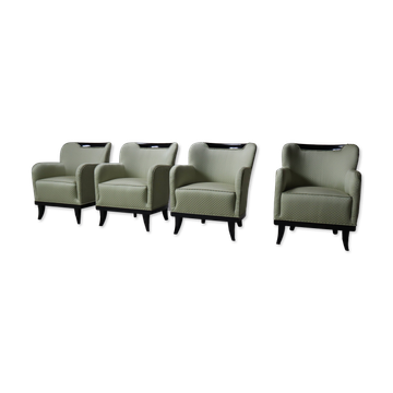 Set of four Art Deco armchairs, 1930-1950