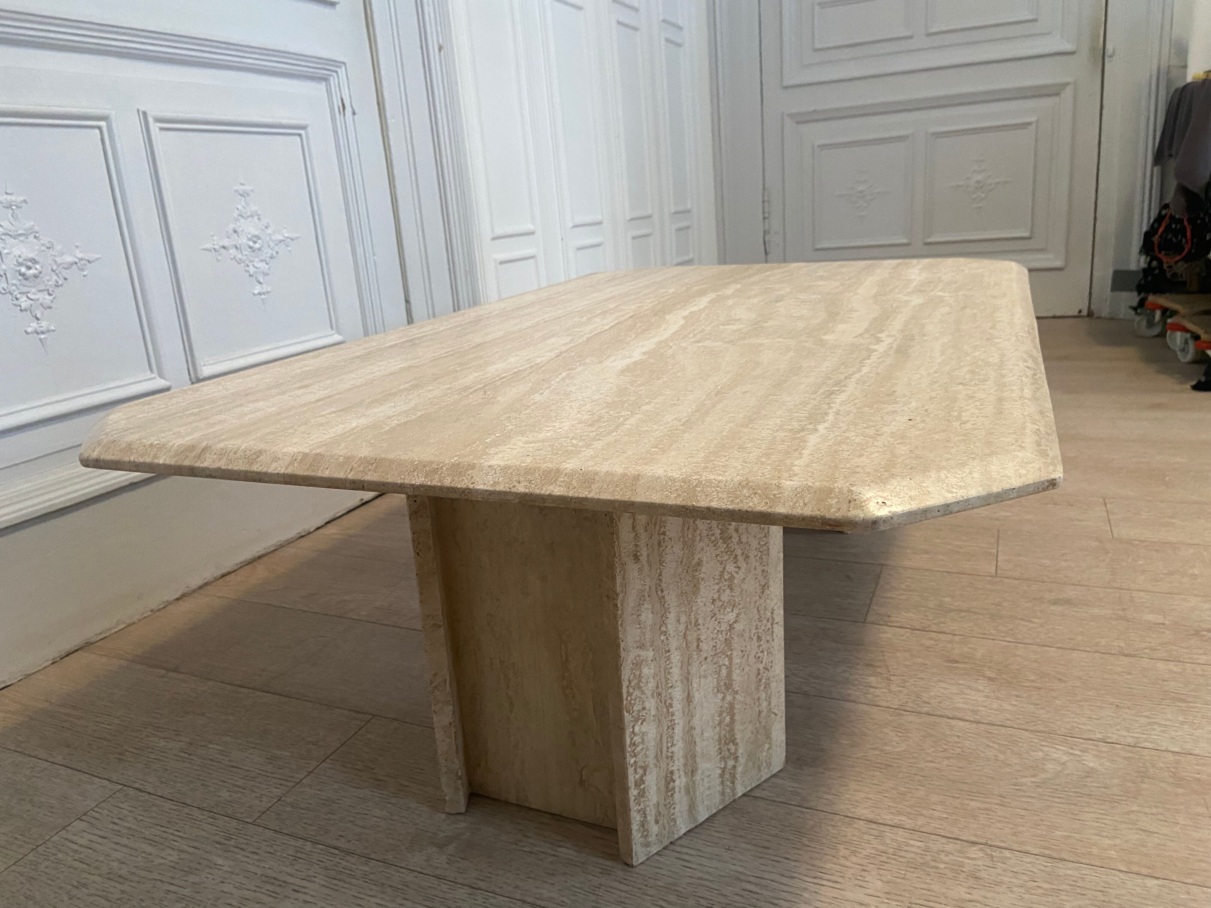 Travertine coffee table, Italy, 1980s