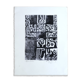 Original signed black and white abstract screenprint
