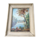 Painting Oil on Wood Bucolic Landscape Signed Louis Andrey