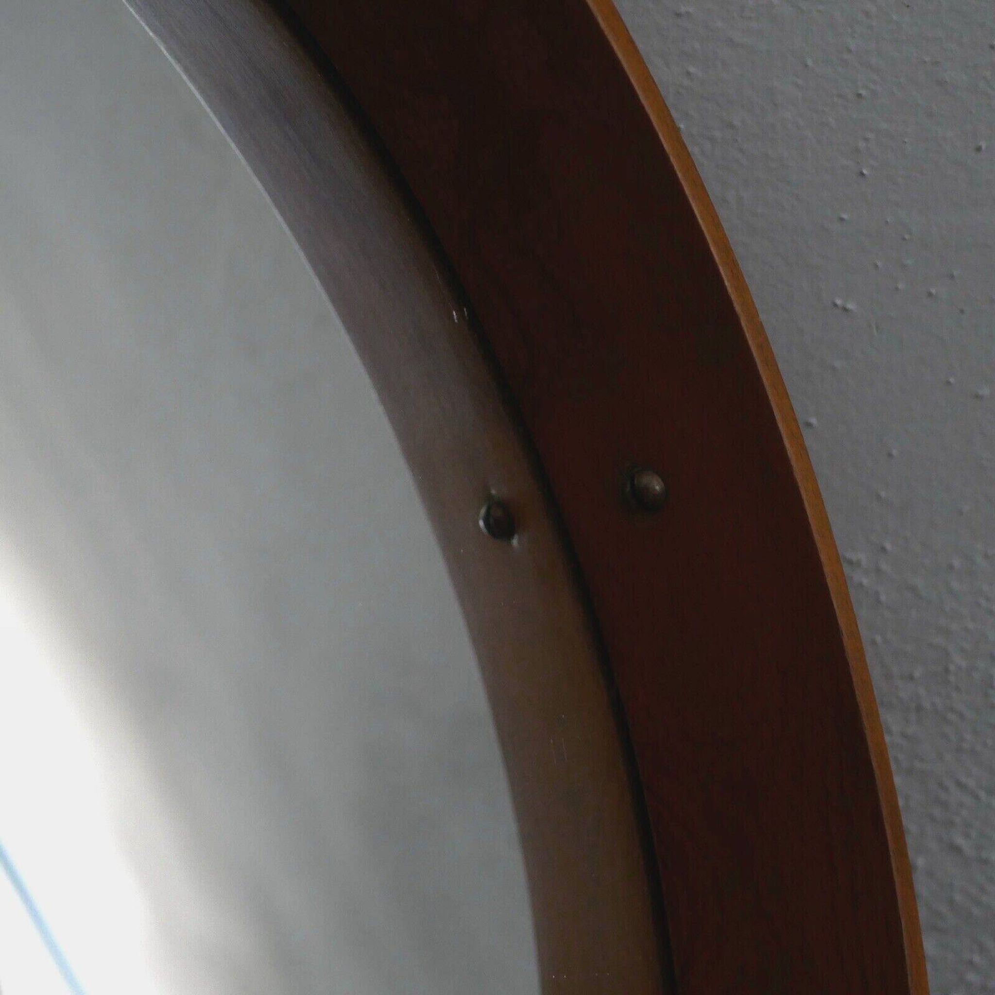 Mirror - Teak - Wooden structure with brass - Vintage Italian design - 1960s