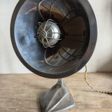 Cobra parabolic lamp with enameled cast iron base, Art Nouveau.