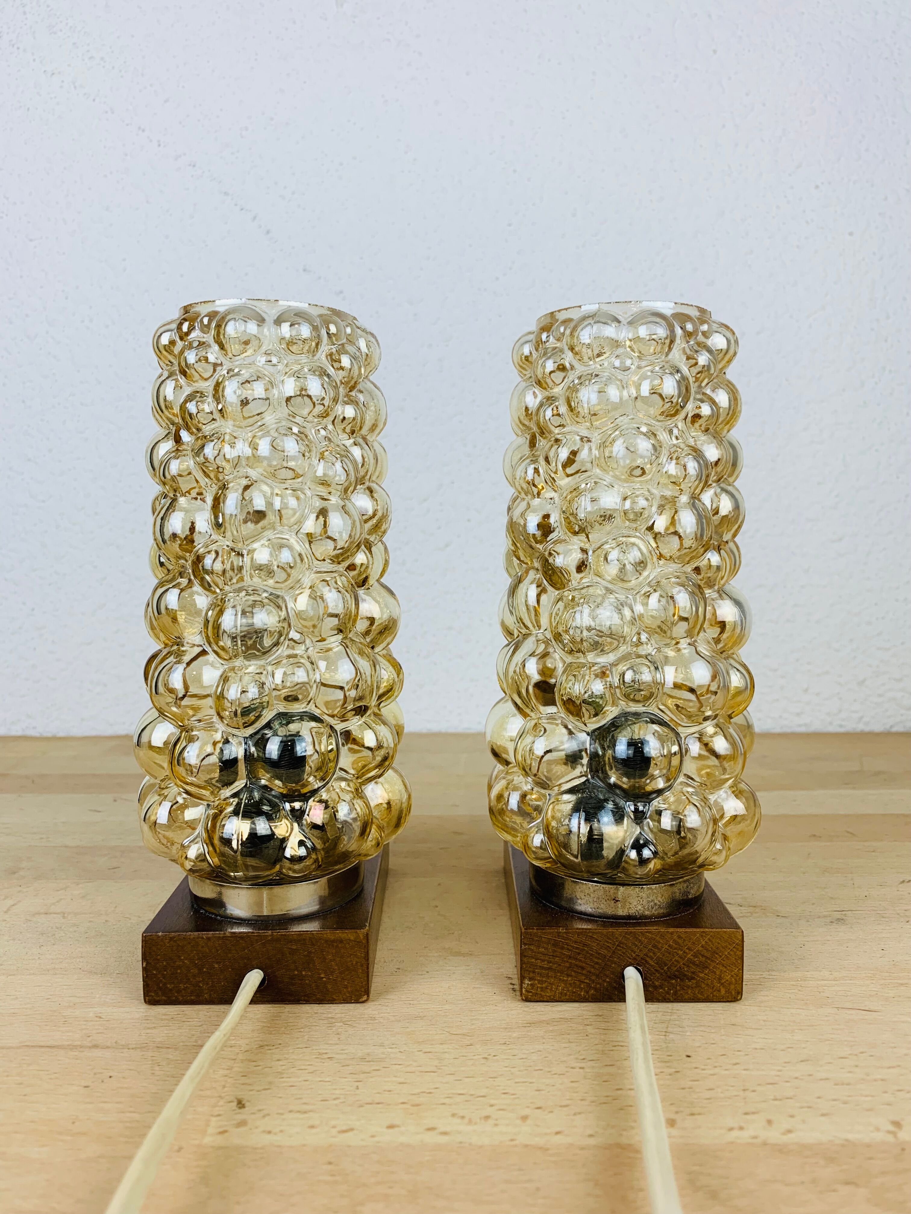 Paire de lampes chevets par Helena Tynell bubble pour Limburg