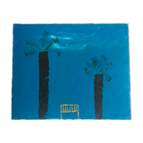 Oil painting Banc et Palmiers