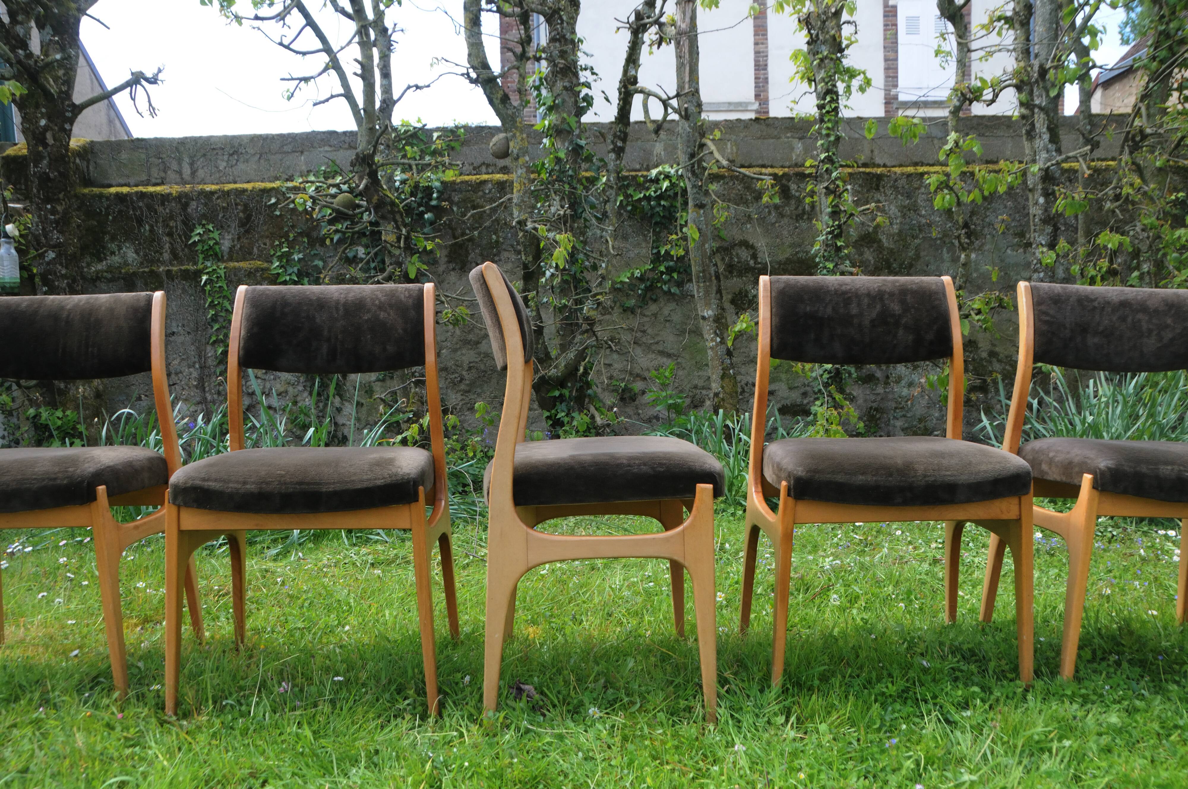 6 Scandinavian dining chairs from the 1960s.