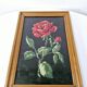 Canvas under vintage pink frame on black background