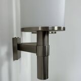 Perzel double wall light model 1141, metal and opaline, France, 1960.