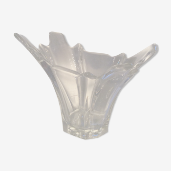 Vase vintage 70 en cristal de Val Saint Lambert