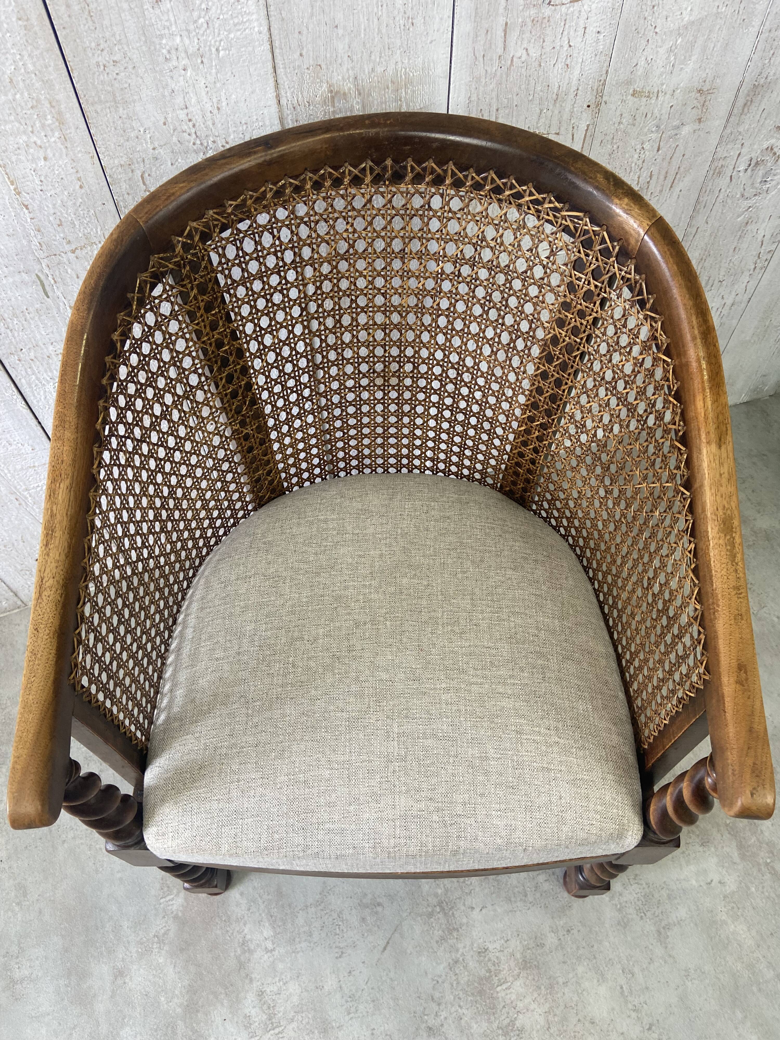 Antique chair with caning
