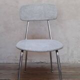 1950s chrome and fabric compass base chair