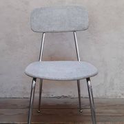 1950s chrome and fabric compass base chair