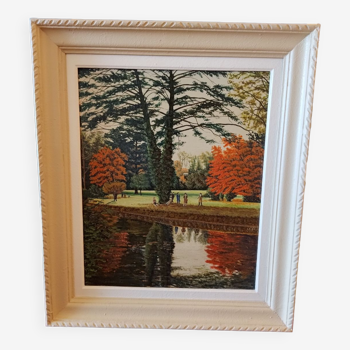 Wooded park painting