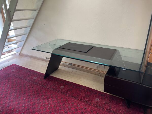 Bureau direction Verre et Bois Roche Bobois