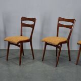 Vintage walnut dining chairs by Mier Topolcany, Czechoslovakia, 1960s, set of 4