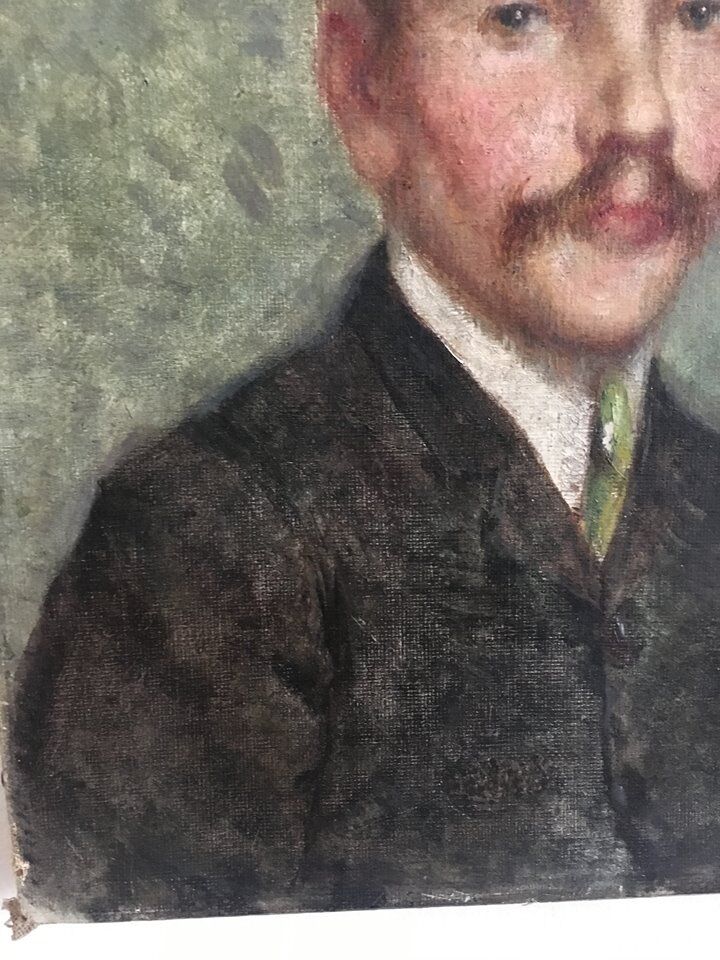 Portrait signed oil XIX th century