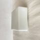 Square opaline wall and ceiling light 19 cm white glass 1960