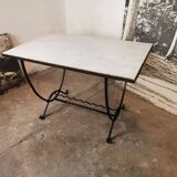 Marble and wrought iron coffee table