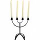 Mid-Century Minimalistic Black Wrought Iron Menorah Candelabra