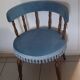 Toad armchair wood blue velvet fabric