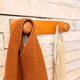 1950s wooden coat hook in red