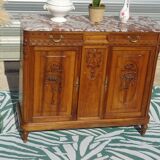 Art Deco buffet in walnut and marble